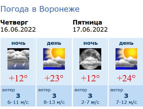 Воронеж погода на неделю гидрометцентр 14