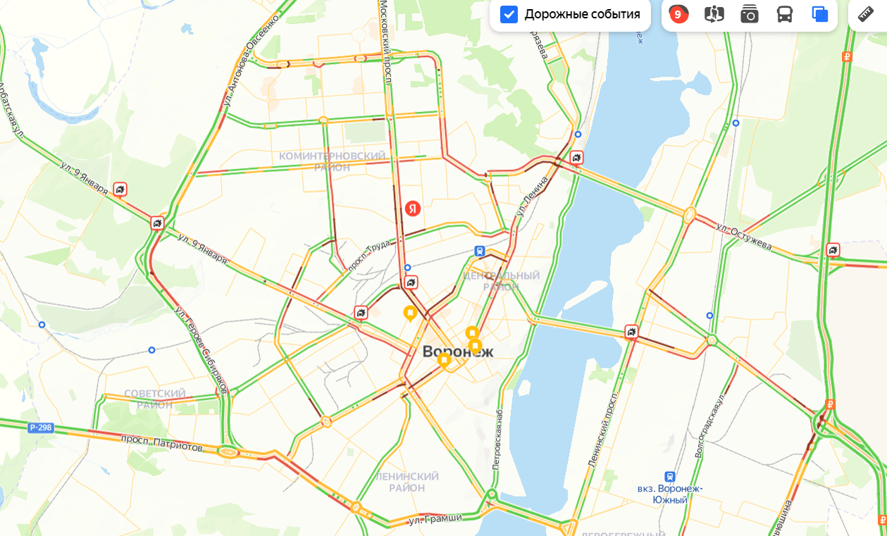 Карта пробок воронеж