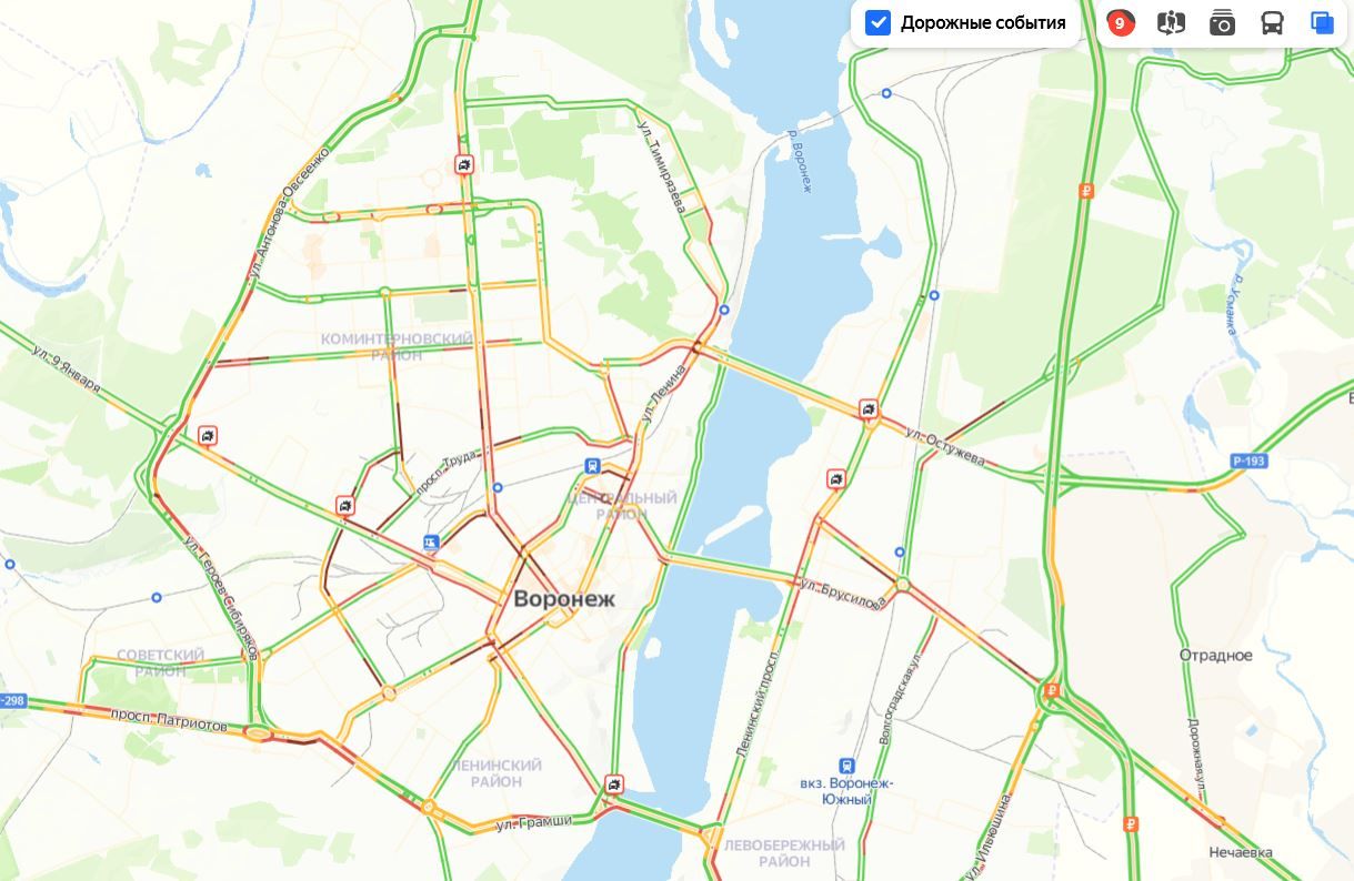 Карта пробок воронеж