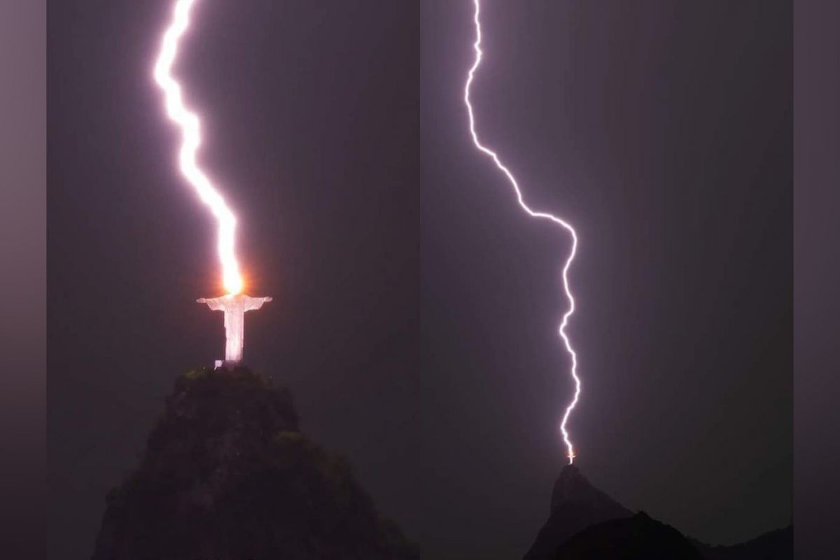 Статуя христа искупителя ночью. Удар молнии в статую христа рио де жанейро. Молнии в бразилии. Молния в риме ударила статую. Статуя христа-искупителя молния ударила.