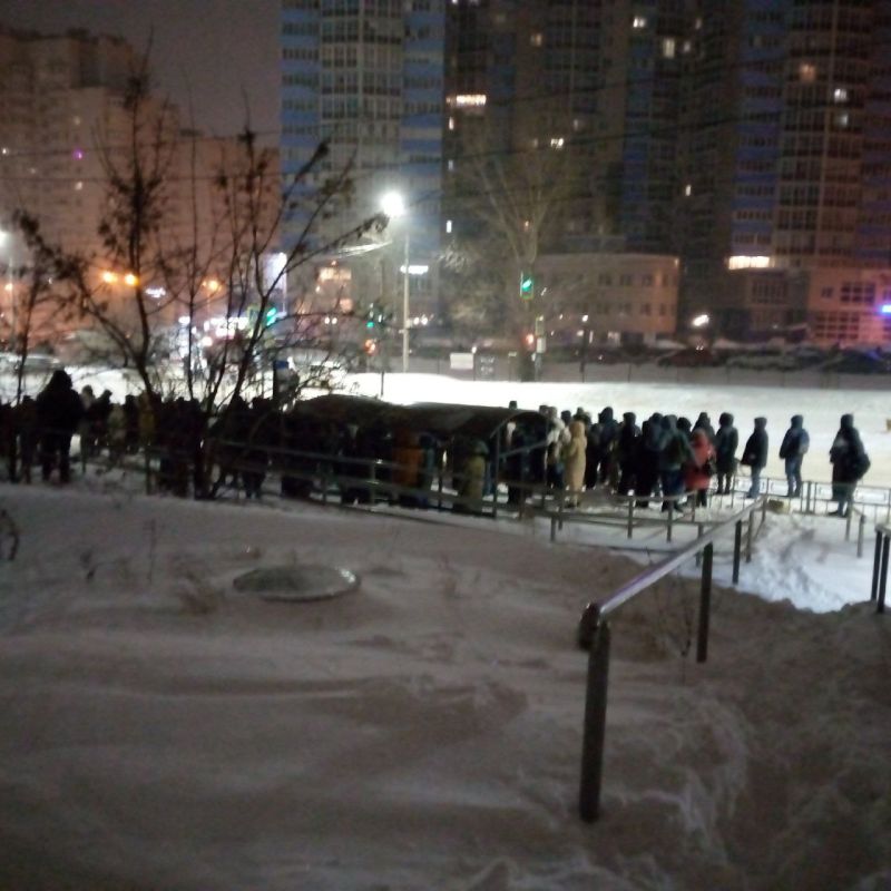 Воронежцы выстроились в гигантские очереди на остановках